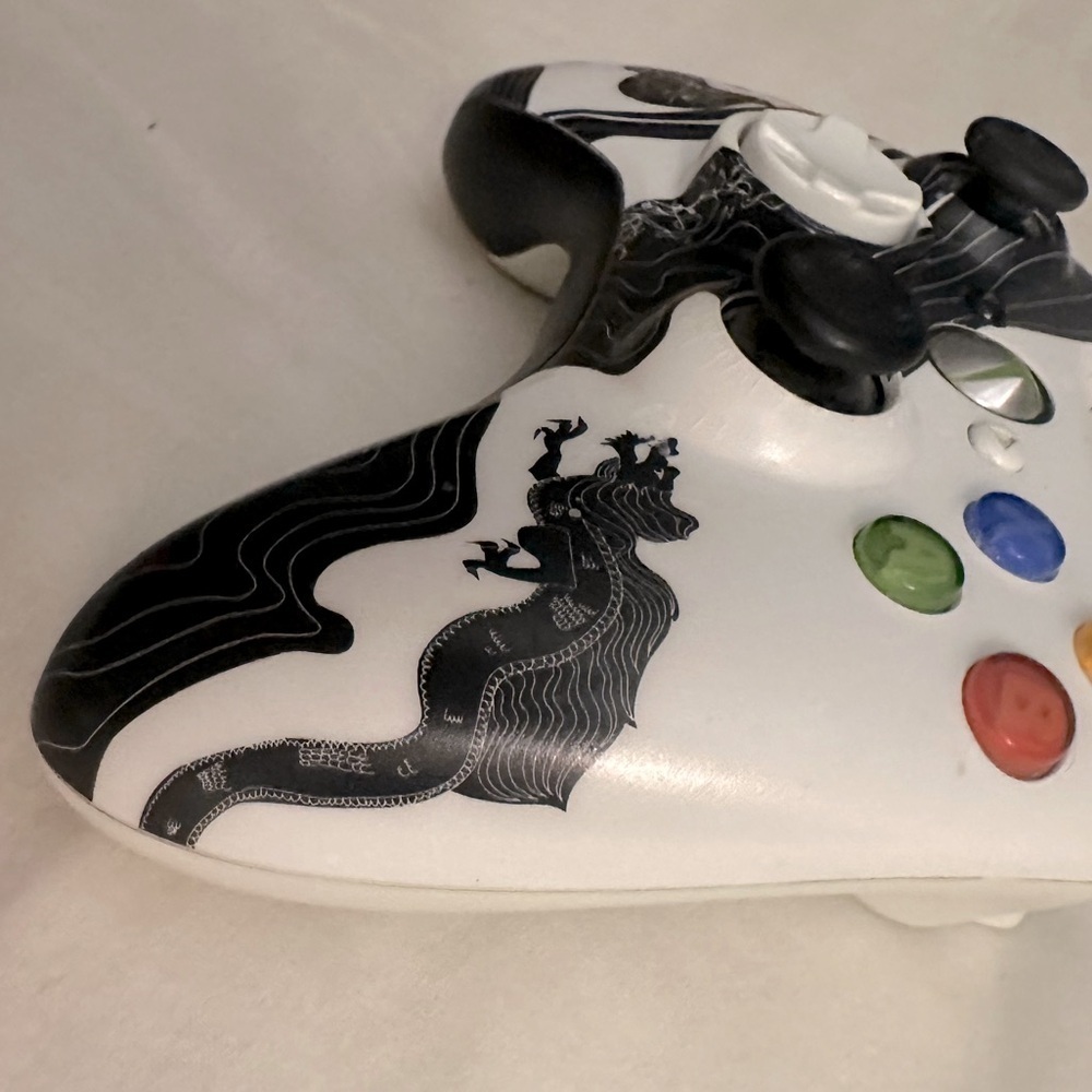 Xbox 360 Dragon Age Wireless Controller Limited Edition Black White Working - Picture 4 of 10